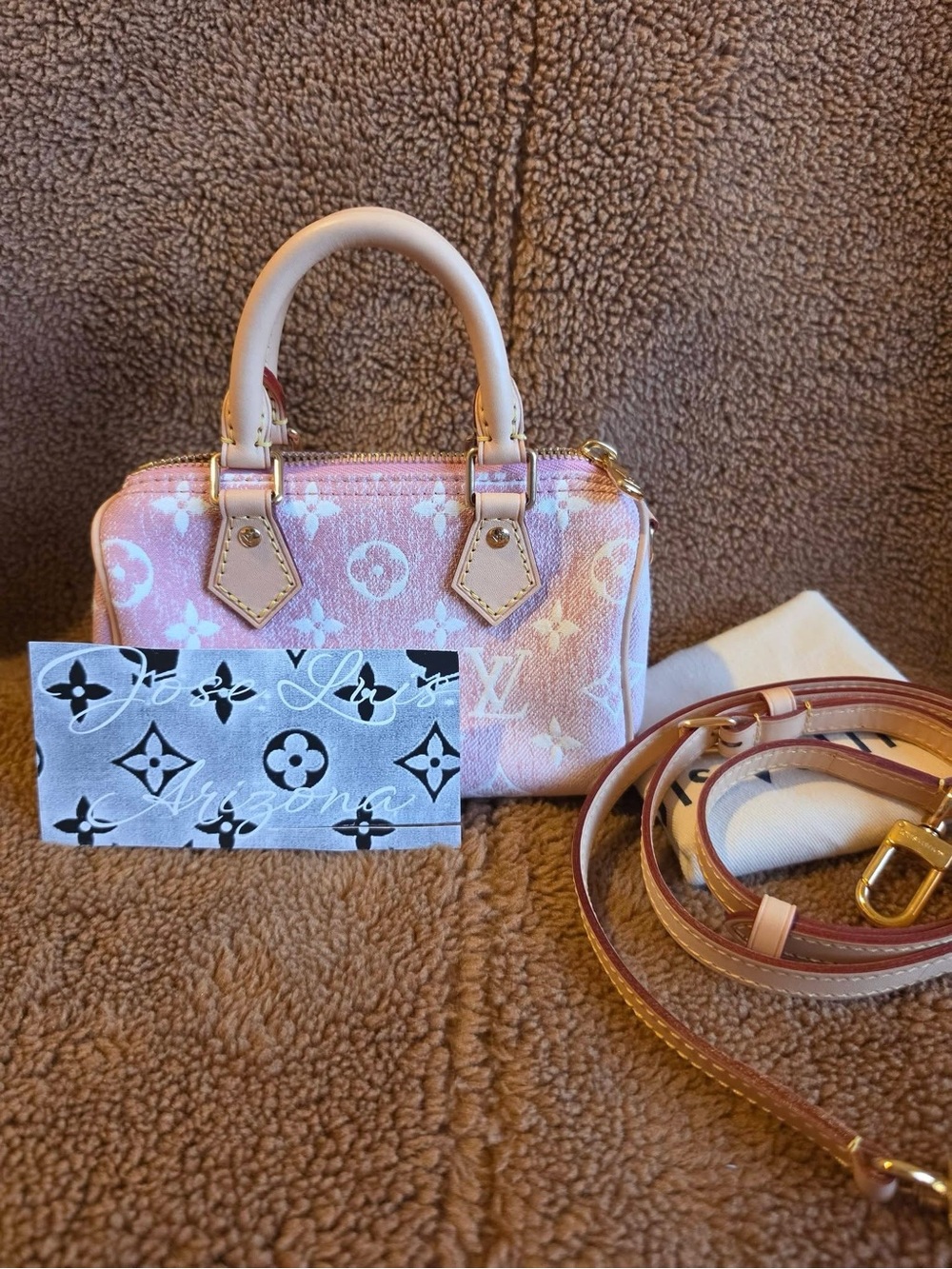 Pink Monogram Nano Handbag pristine condition. Authentic